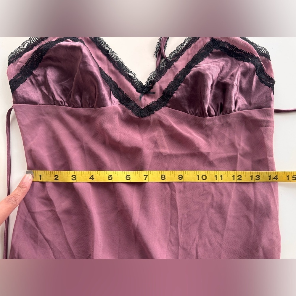 Vintage Y2K California Dynasty Pink Slip Dress Lace lingerie Romantic Whimsy S - Picture 10 of 12